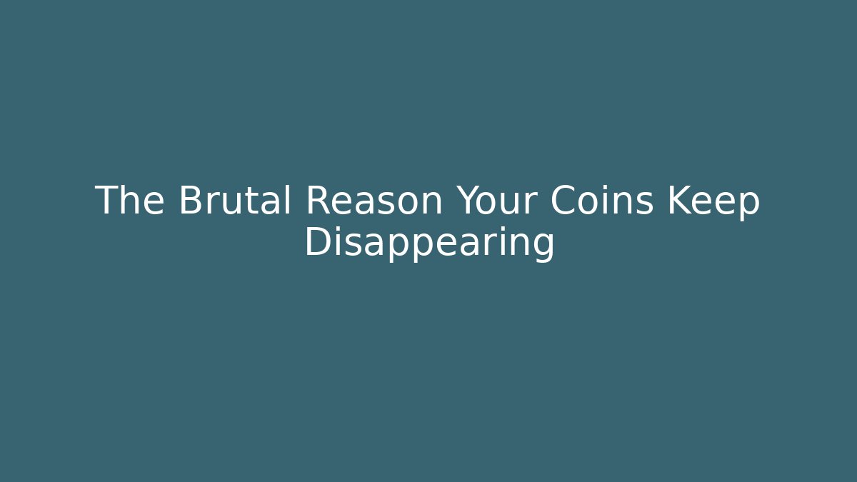 The Brutal Reason Your Coins Keep Disappearing
