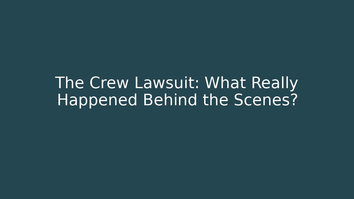 The Crew Lawsuit: What Really Happened Behind the Scenes? - Andrea Zevedo