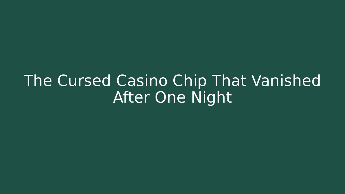 The Cursed Casino Chip That Vanished After One Night