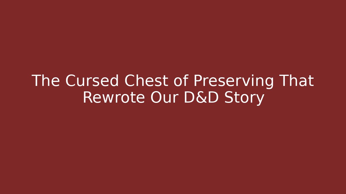 The Cursed Chest of Preserving That Rewrote Our D&D Story