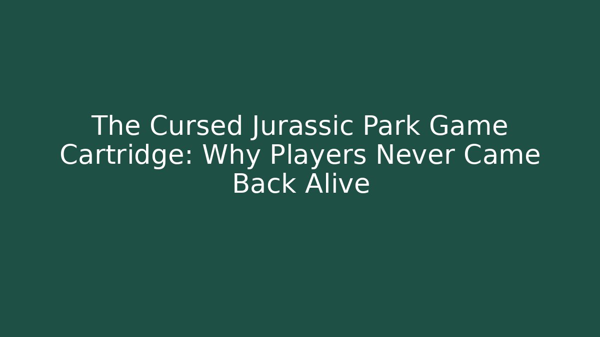 The Cursed Jurassic Park Game Cartridge: Why Players Never Came Back Alive