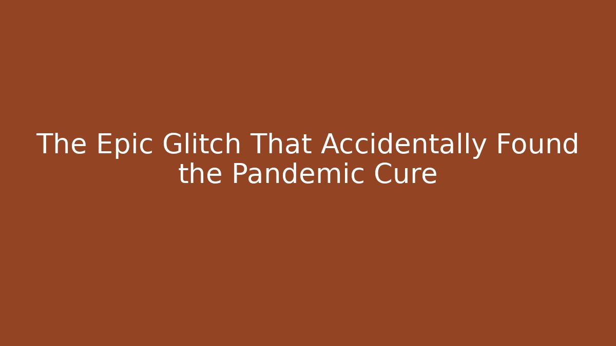 The Epic Glitch That Accidentally Found the Pandemic Cure - Andrea Zevedo