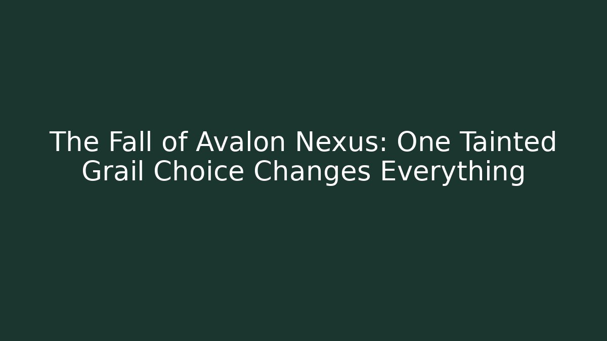 The Fall of Avalon Nexus: One Tainted Grail Choice Changes Everything