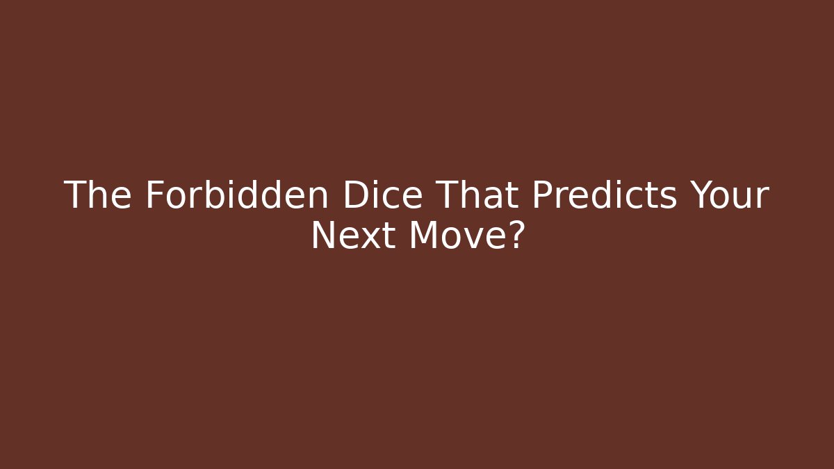 The Forbidden Dice That Predicts Your Next Move?