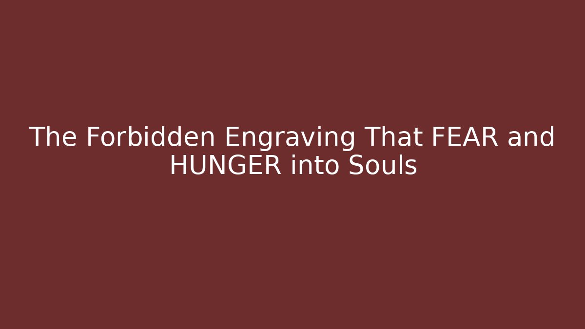 The Forbidden Engraving That FEAR and HUNGER into Souls - Andrea Zevedo