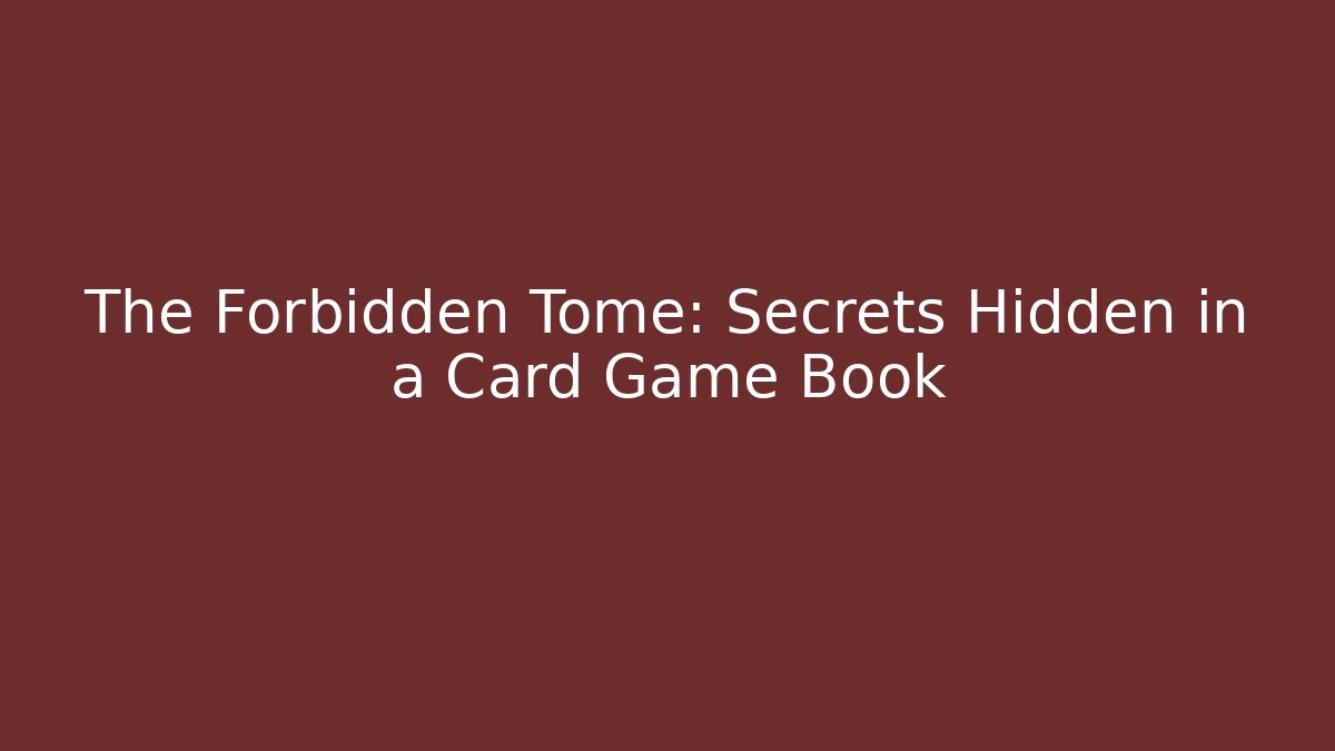 The Forbidden Tome: Secrets Hidden in a Card Game Book