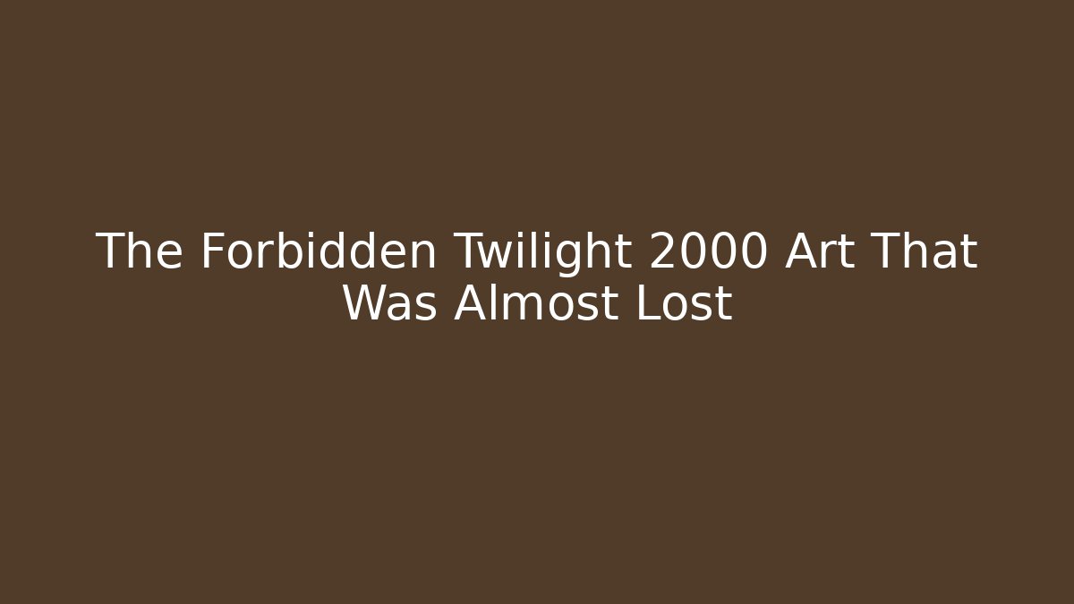 The Forbidden Twilight 2000 Art That Was Almost Lost