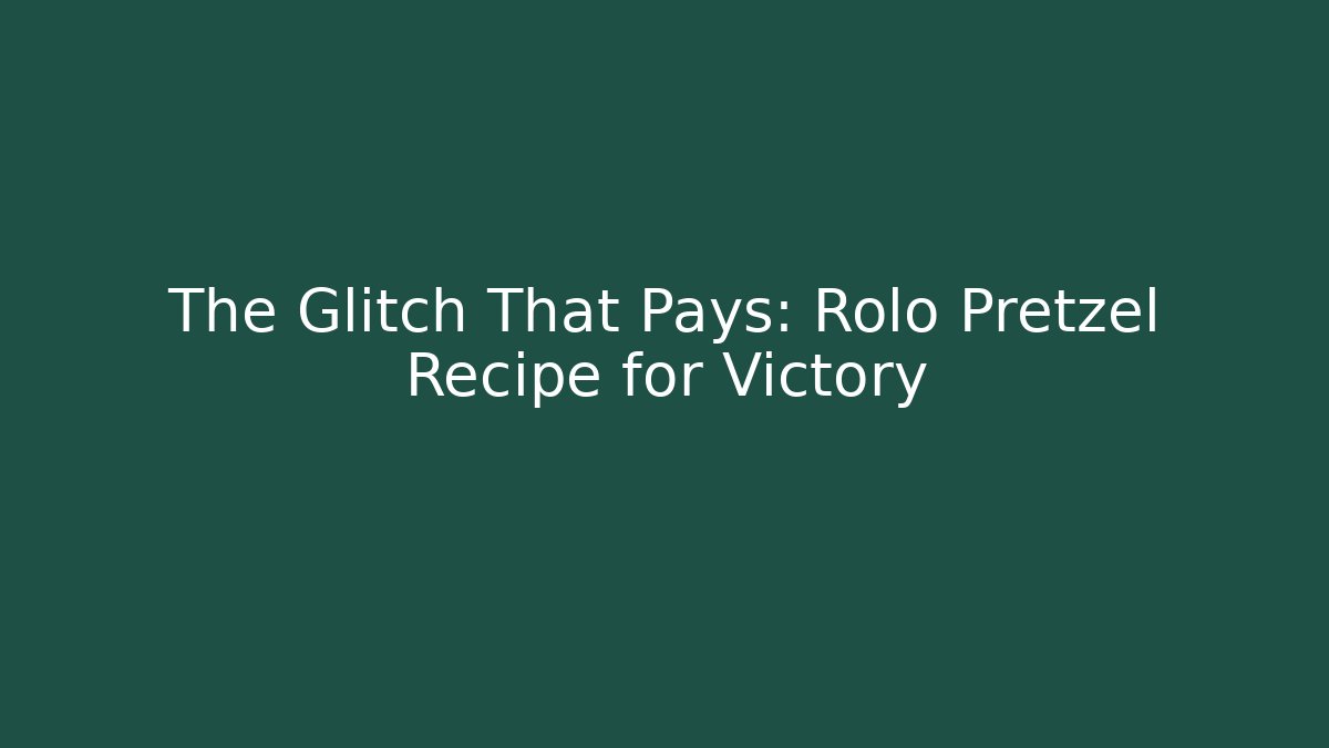 The Glitch That Pays: Rolo Pretzel Recipe for Victory