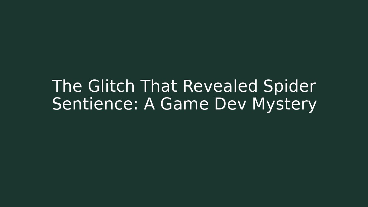 The Glitch That Revealed Spider Sentience: A Game Dev Mystery