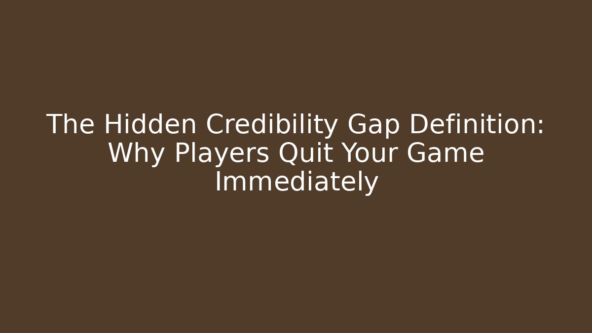 The Hidden Credibility Gap Definition: Why Players Quit Your Game Immediately - Andrea Zevedo