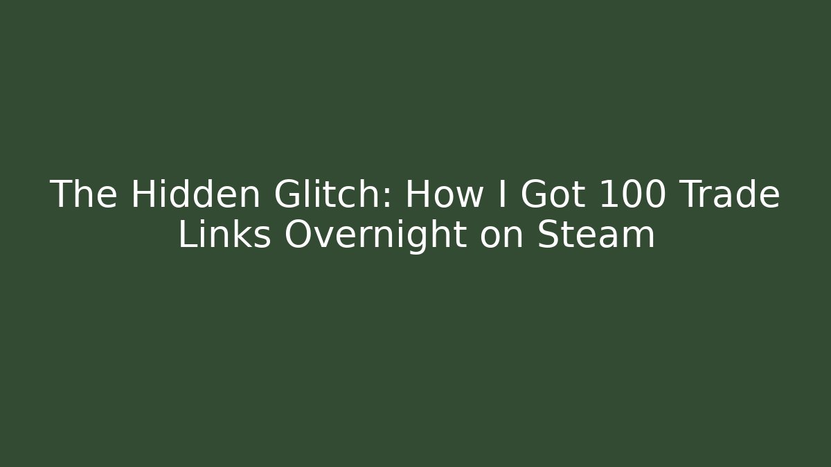 The Hidden Glitch: How I Got 100+ Trade Links Overnight on Steam
