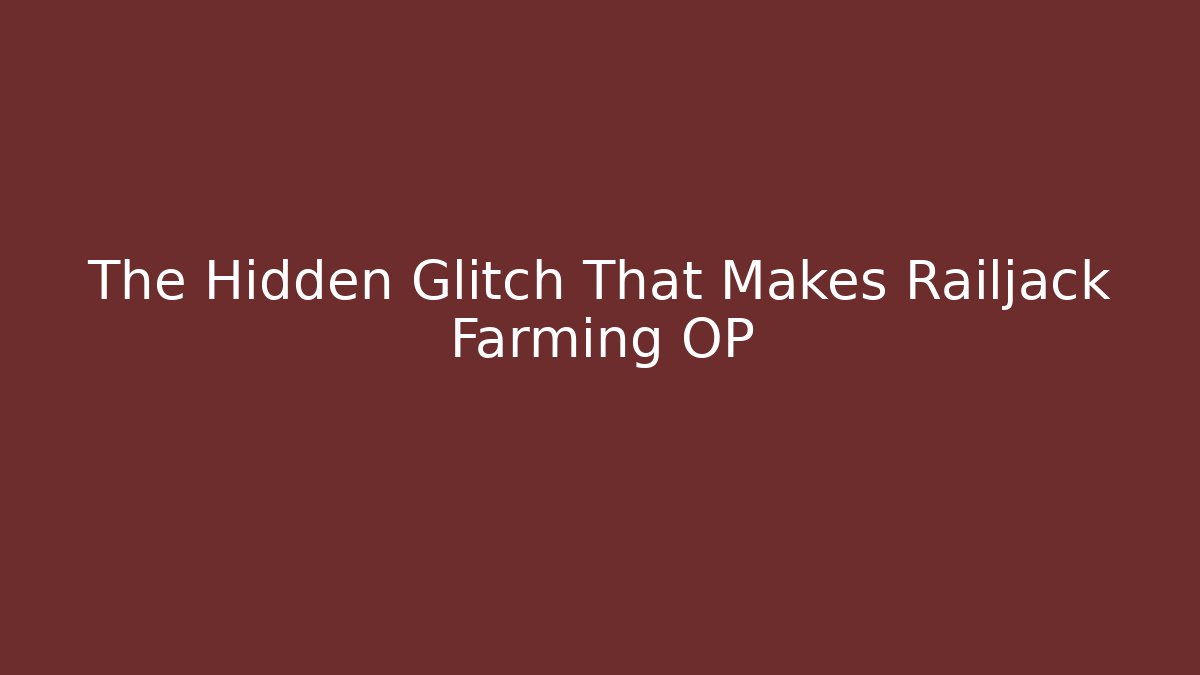 The Hidden Glitch That Makes Railjack Farming OP