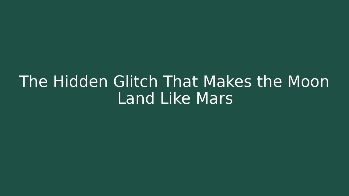 The Hidden Glitch That Makes the Moon Land Like Mars