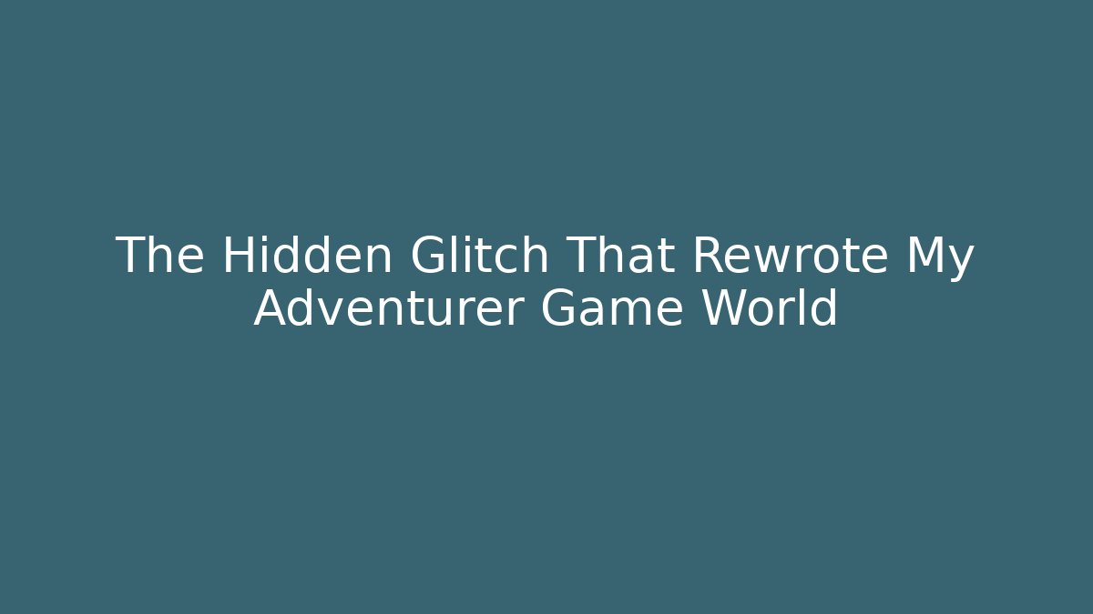 The Hidden Glitch That Rewrote My Adventurer Game World