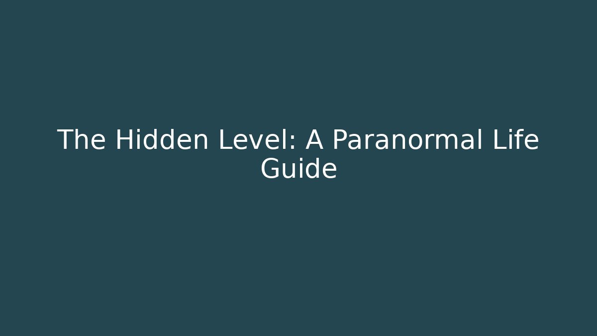 The Hidden Level: A Paranormal Life Guide