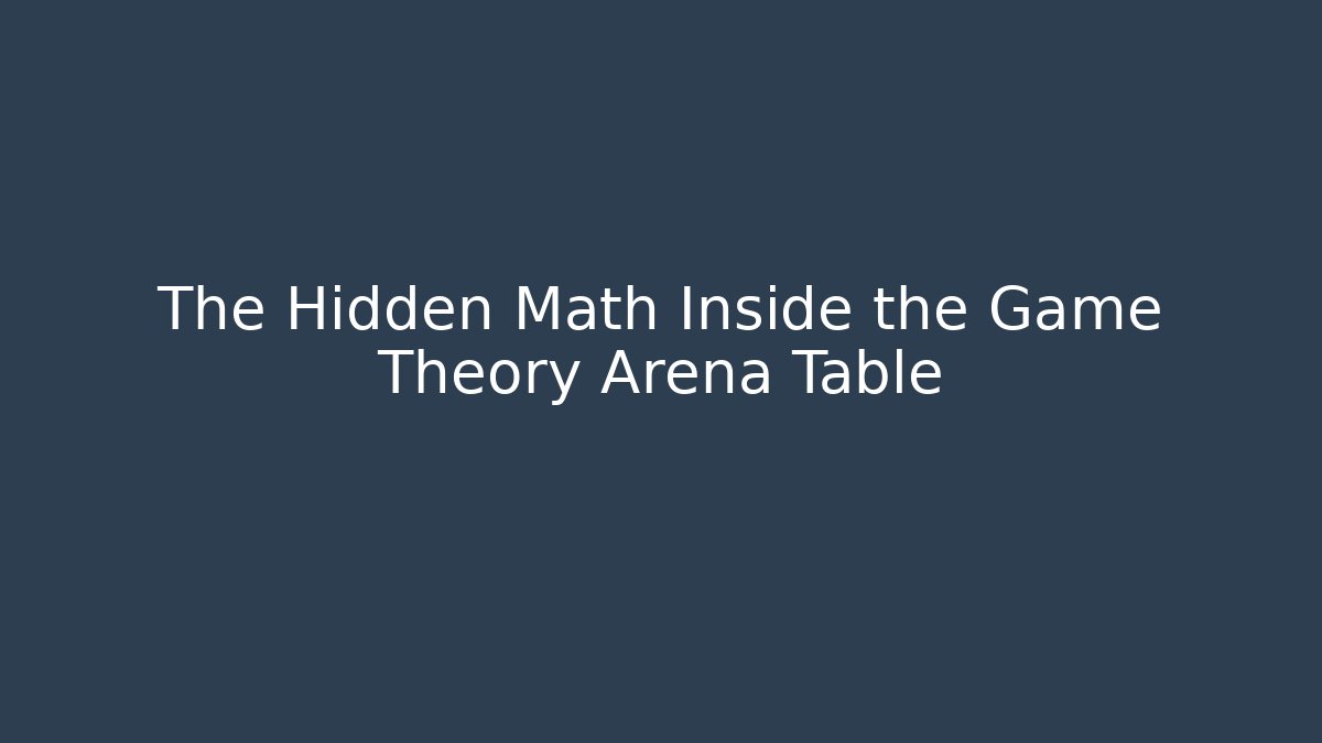 The Hidden Math Inside the Game Theory Arena Table - Andrea Zevedo