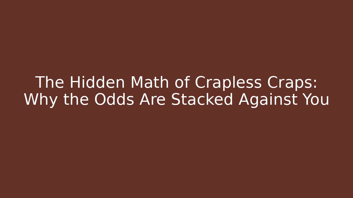 The Hidden Math of Crapless Craps: Why the Odds Are Stacked Against You