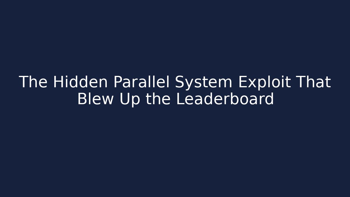 The Hidden Parallel System Exploit That Blew Up the Leaderboard