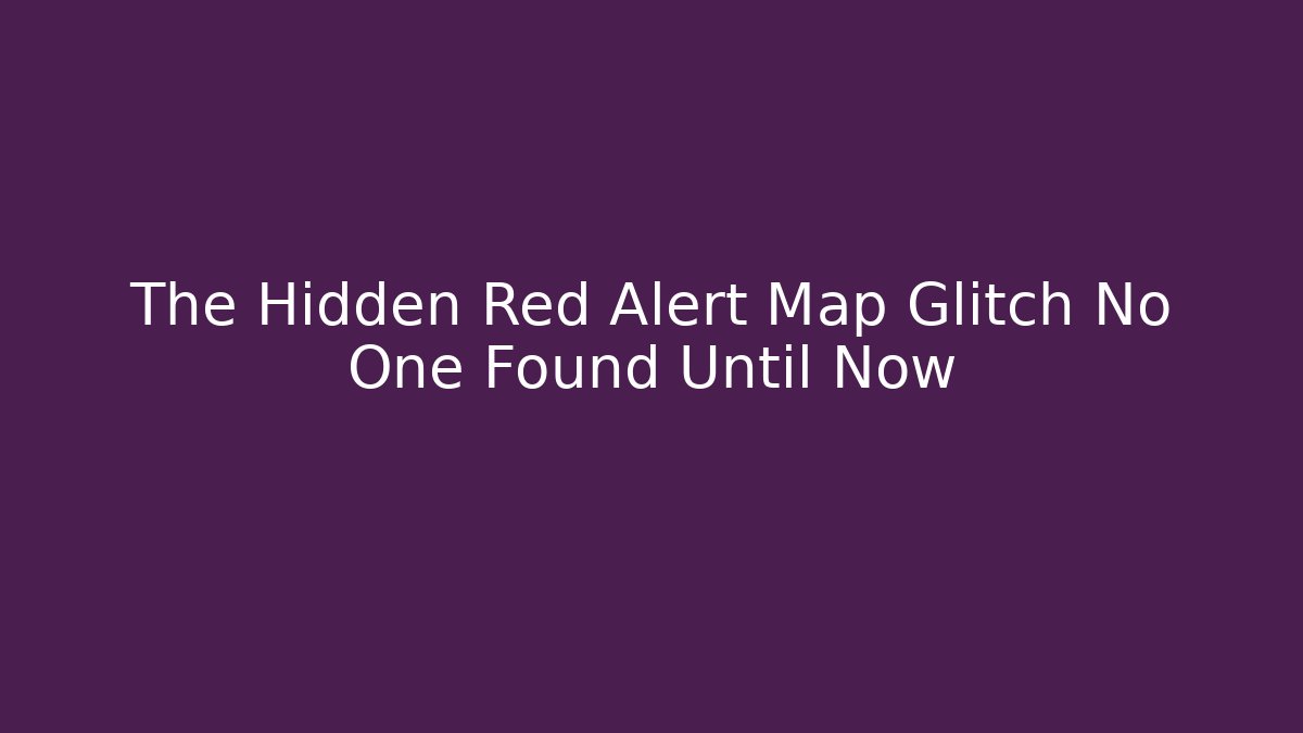 The Hidden Red Alert Map Glitch No One Found Until Now