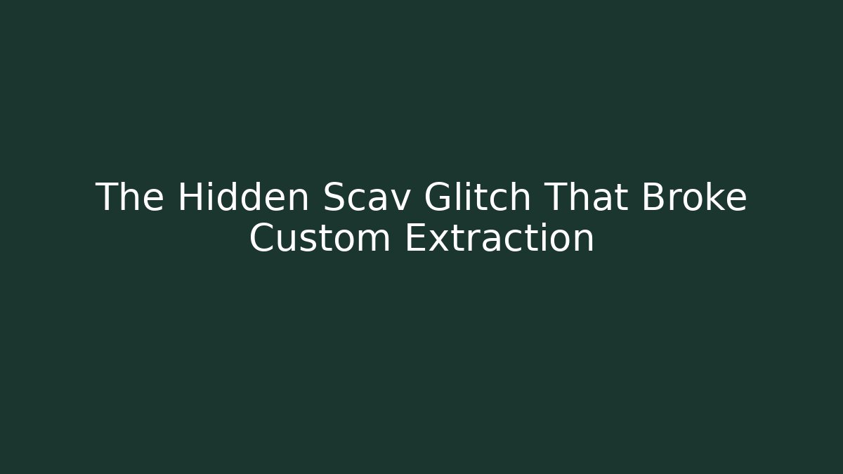 The Hidden Scav Glitch That Broke Custom Extraction