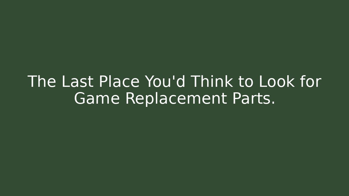 The Last Place You'd Think to Look for Game Replacement Parts.