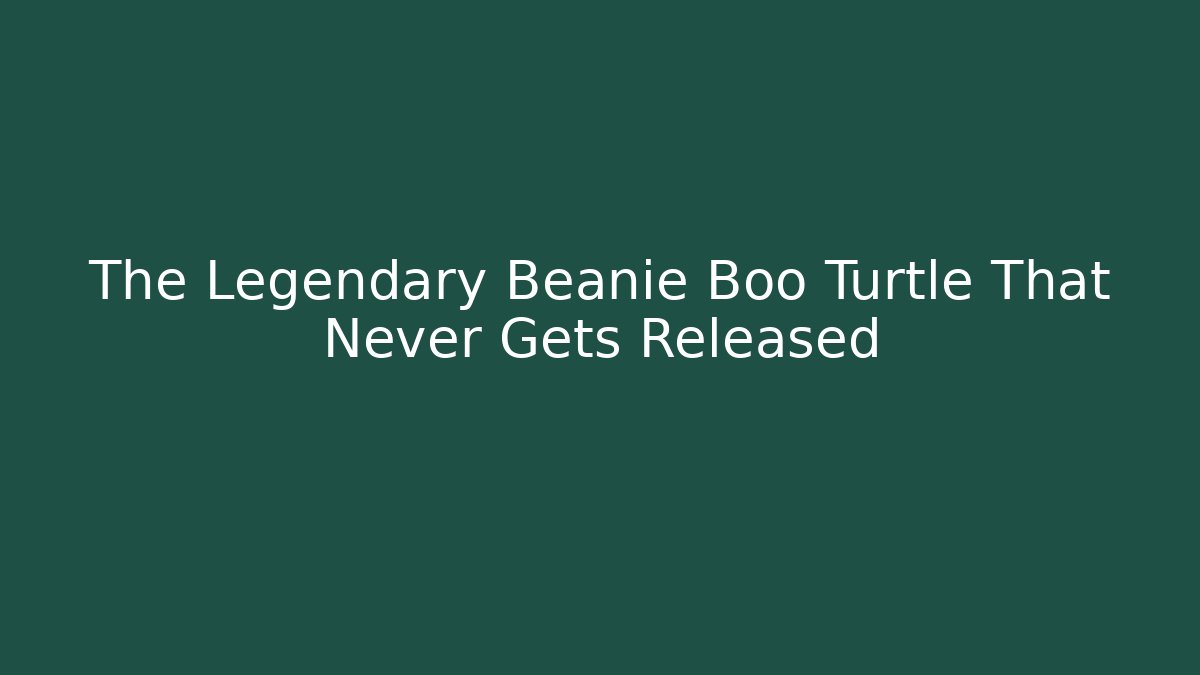 The Legendary Beanie Boo Turtle That Never Gets Released