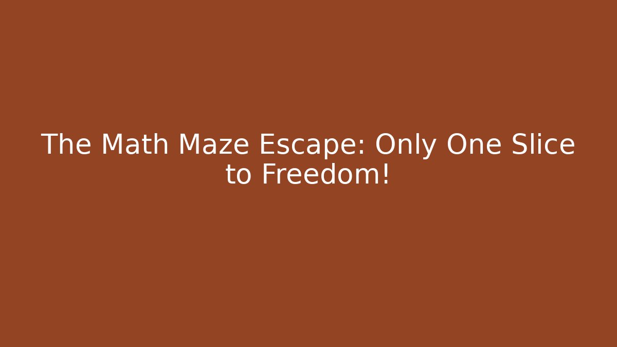 The Math Maze Escape: Only One Slice to Freedom!