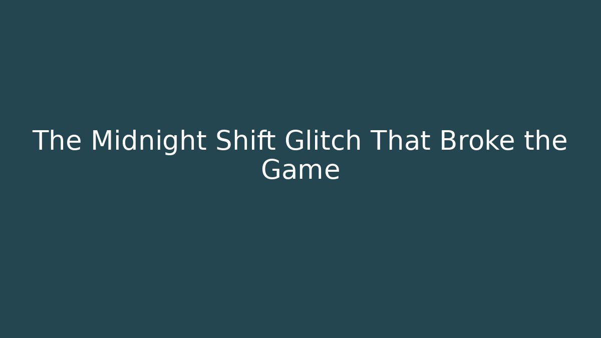 The Midnight Shift Glitch That Broke the Game - Andrea Zevedo