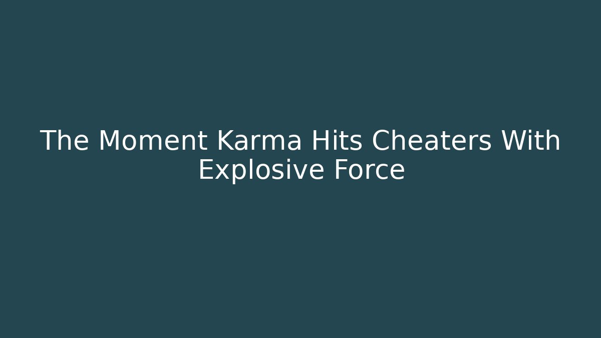 The Moment Karma Hits Cheaters With Explosive Force