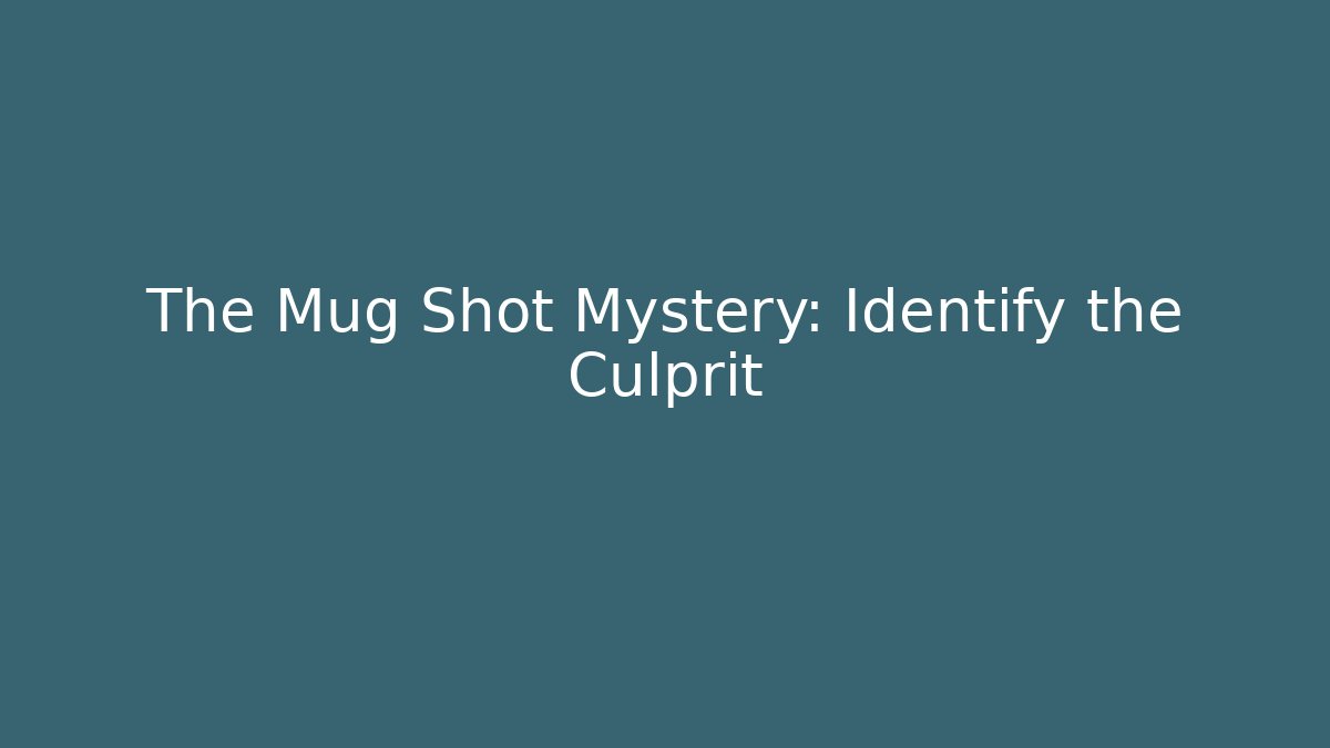 The Mug Shot Mystery: Identify the Culprit