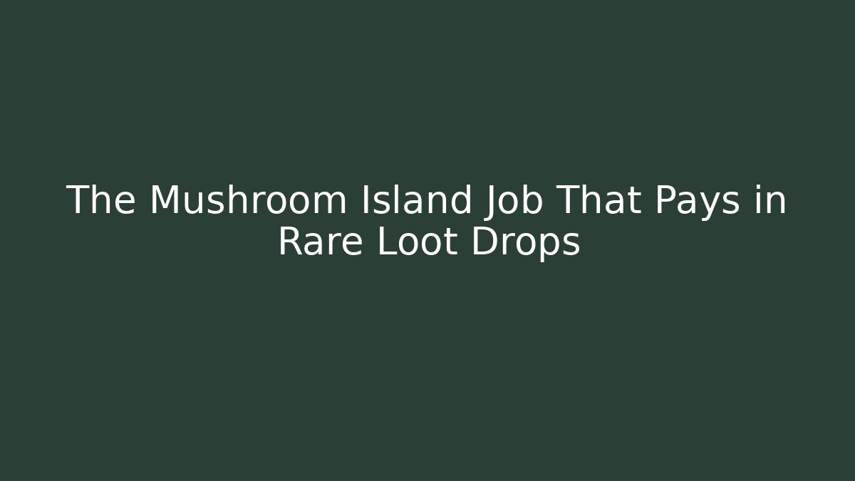 The Mushroom Island Job That Pays in Rare Loot Drops