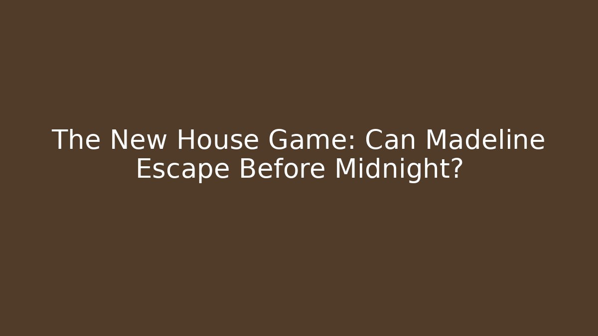 The New House Game: Can Madeline Escape Before Midnight?