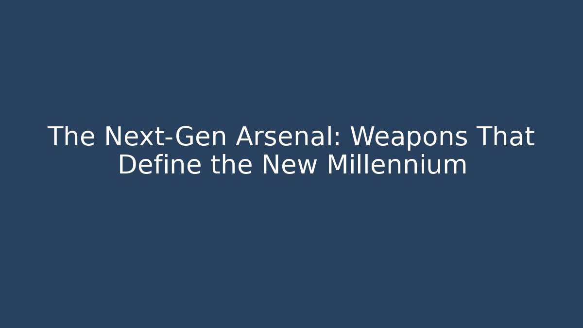 The Next-Gen Arsenal: Weapons That Define the New Millennium