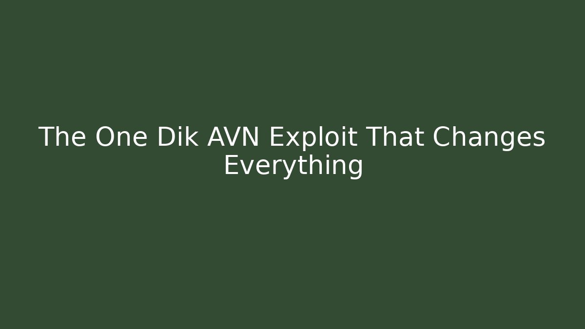 The One Dik AVN Exploit That Changes Everything - Andrea Zevedo