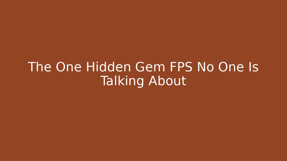 The One Hidden Gem FPS No One Is Talking About