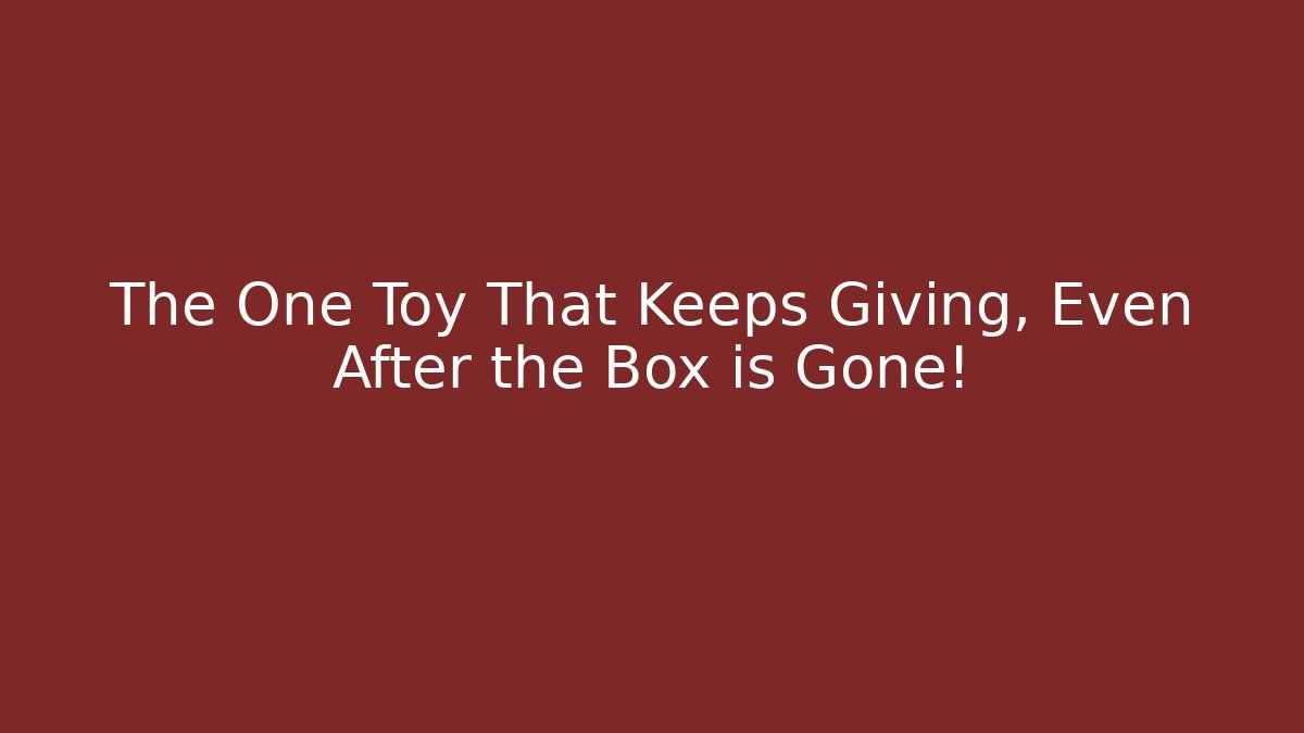 The One Toy That Keeps Giving, Even After the Box is Gone!