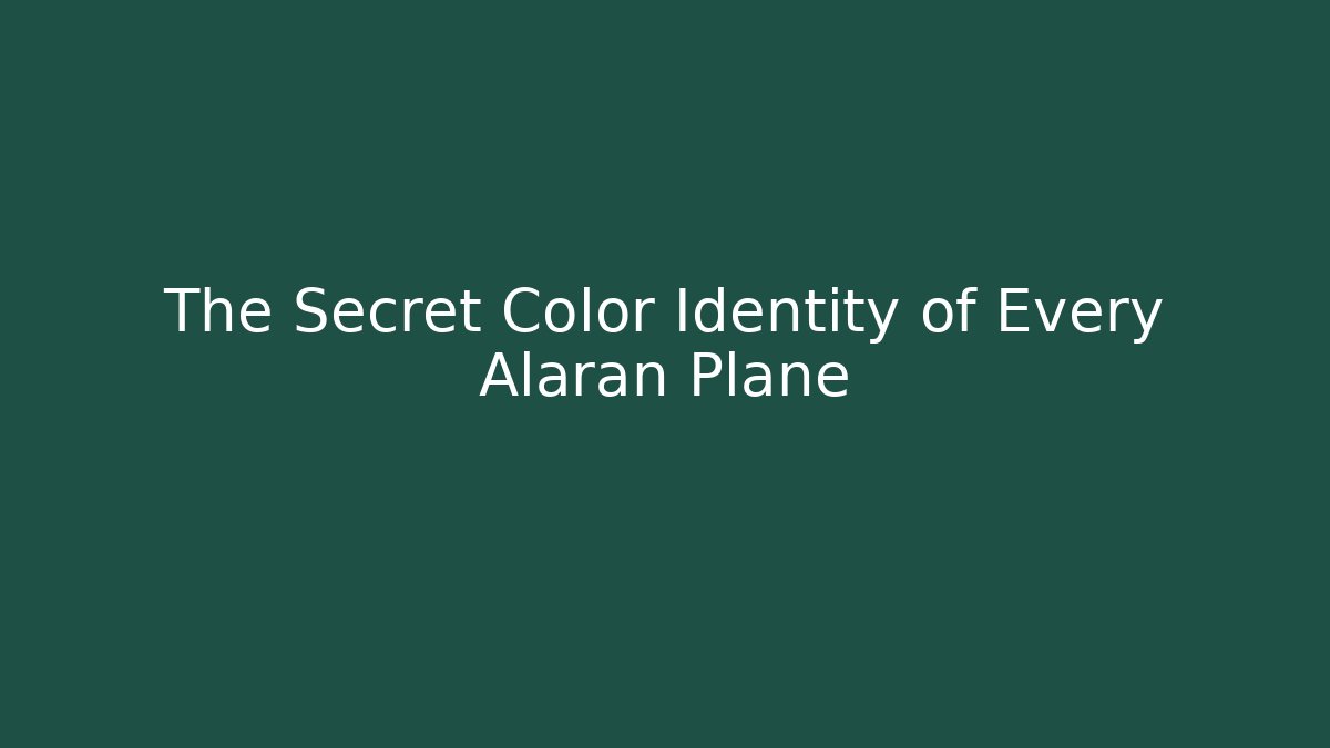 The Secret Color Identity of Every Alaran Plane