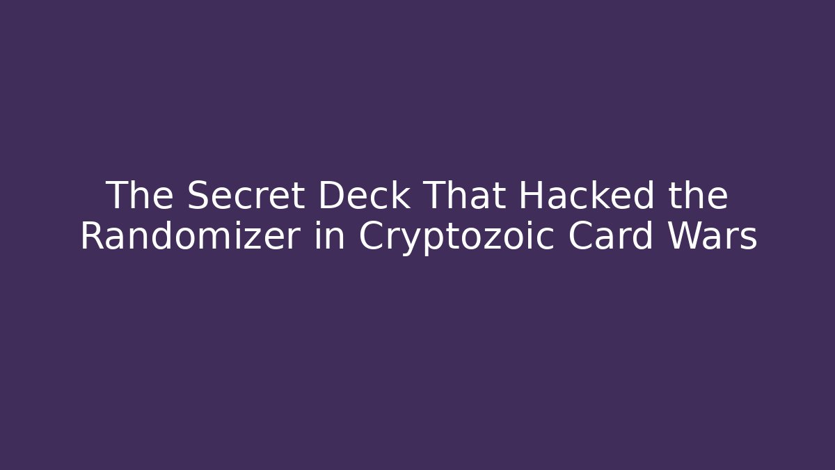 The Secret Deck That Hacked the Randomizer in Cryptozoic Card Wars
