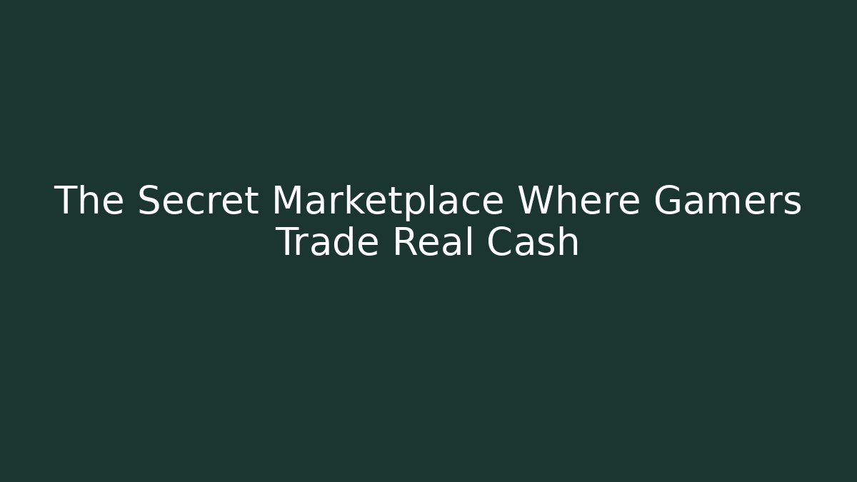 The Secret Marketplace Where Gamers Trade Real Cash