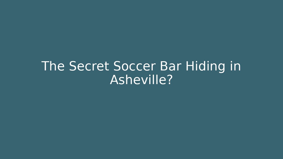 The Secret Soccer Bar Hiding in Asheville?