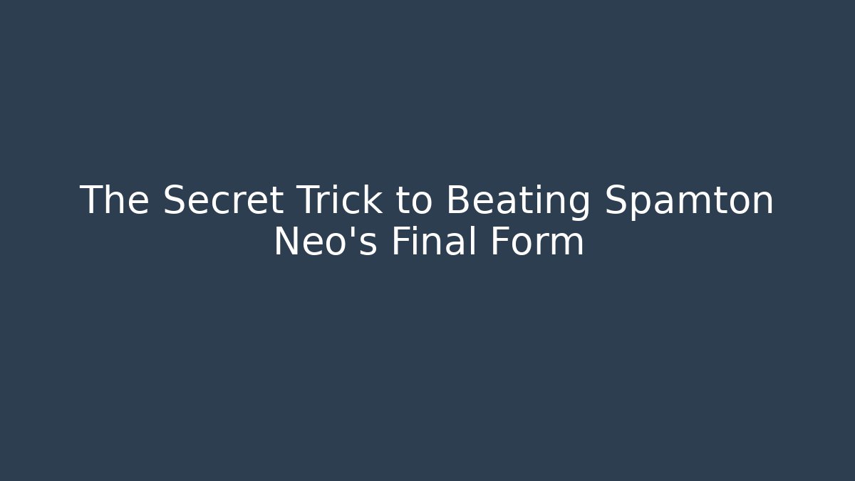 The Secret Trick to Beating Spamton Neo’s Final Form