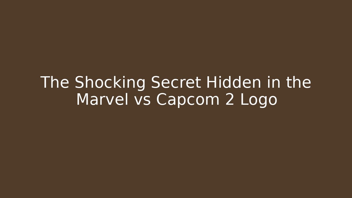 The Shocking Secret Hidden in the Marvel vs Capcom 2 Logo