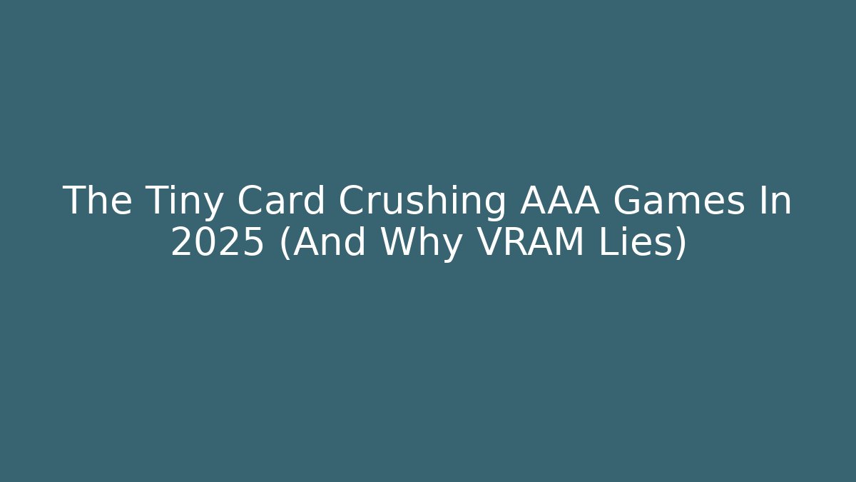 The Tiny Card Crushing AAA Games In 2025 (And Why VRAM Lies) - Andrea Zevedo