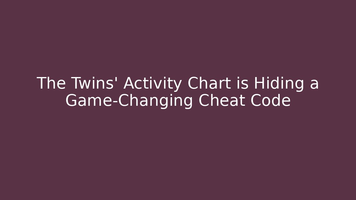 The Twins' Activity Chart is Hiding a Game-Changing Cheat Code