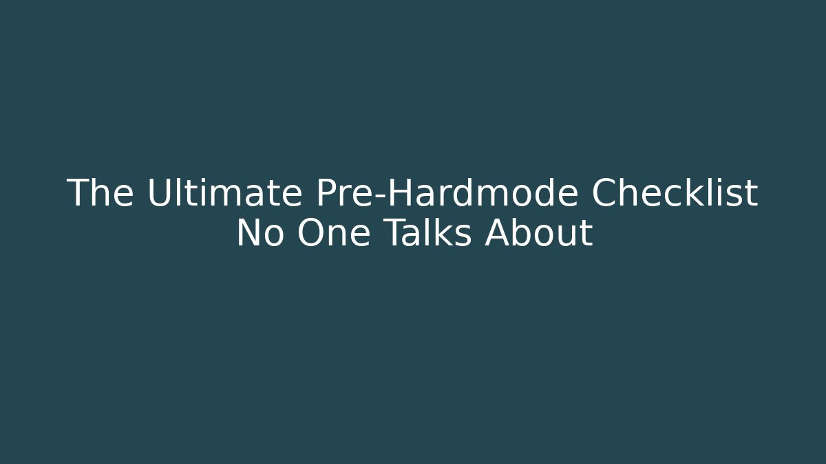 The Ultimate Pre-Hardmode Checklist No One Talks About