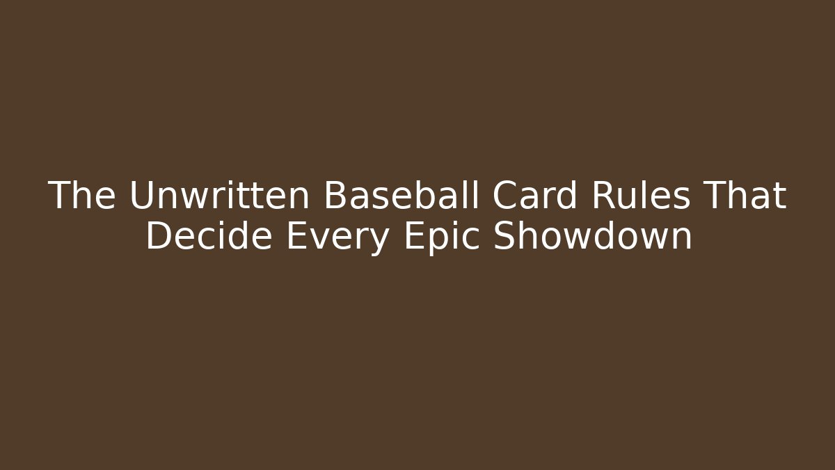 The Unwritten Baseball Card Rules That Decide Every Epic Showdown