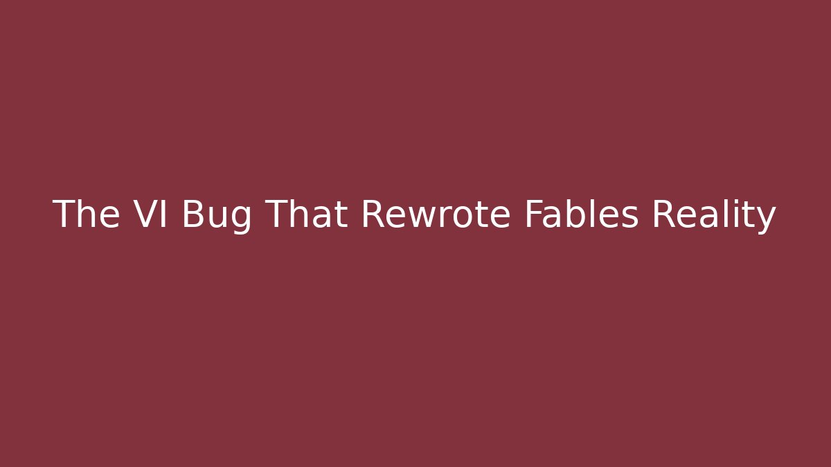 The VI Bug That Rewrote Fables Reality