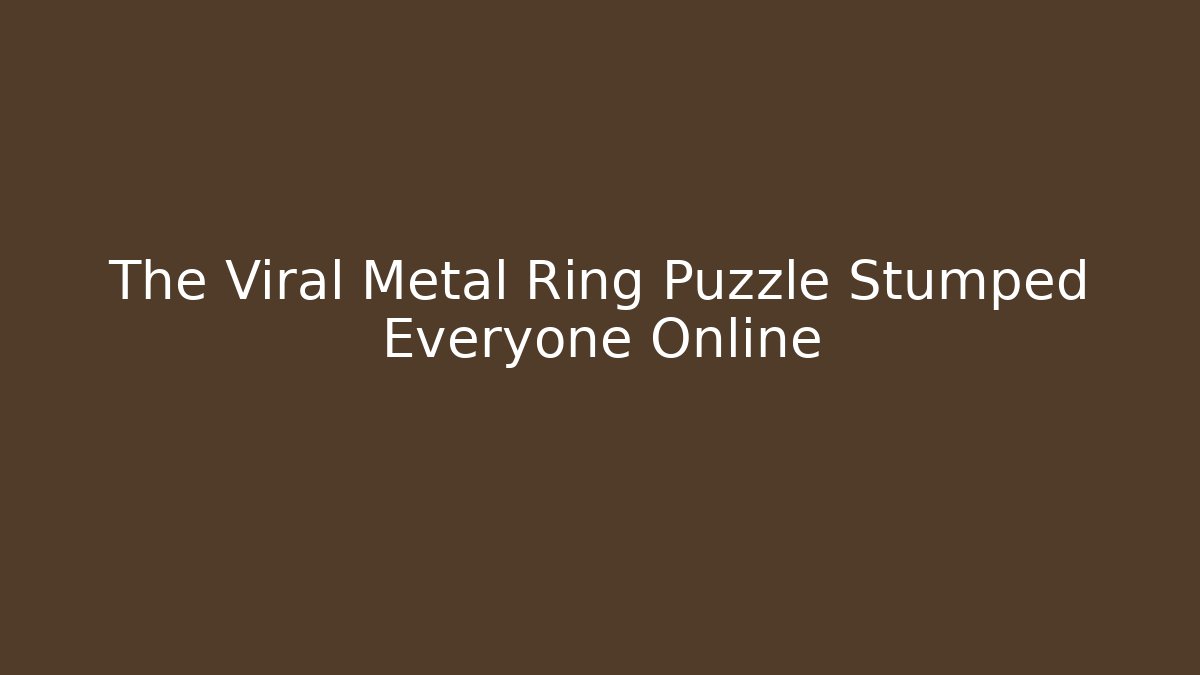 The Viral Metal Ring Puzzle Stumped Everyone Online