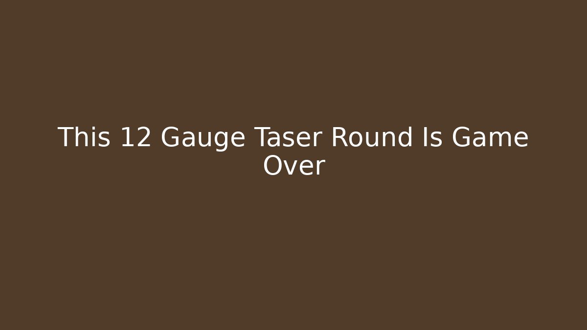 This 12 Gauge Taser Round Is Game Over