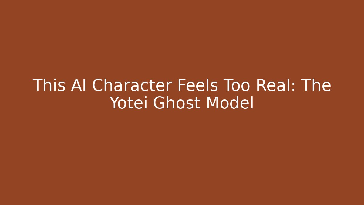 This AI Character Feels Too Real: The Yotei Ghost Model